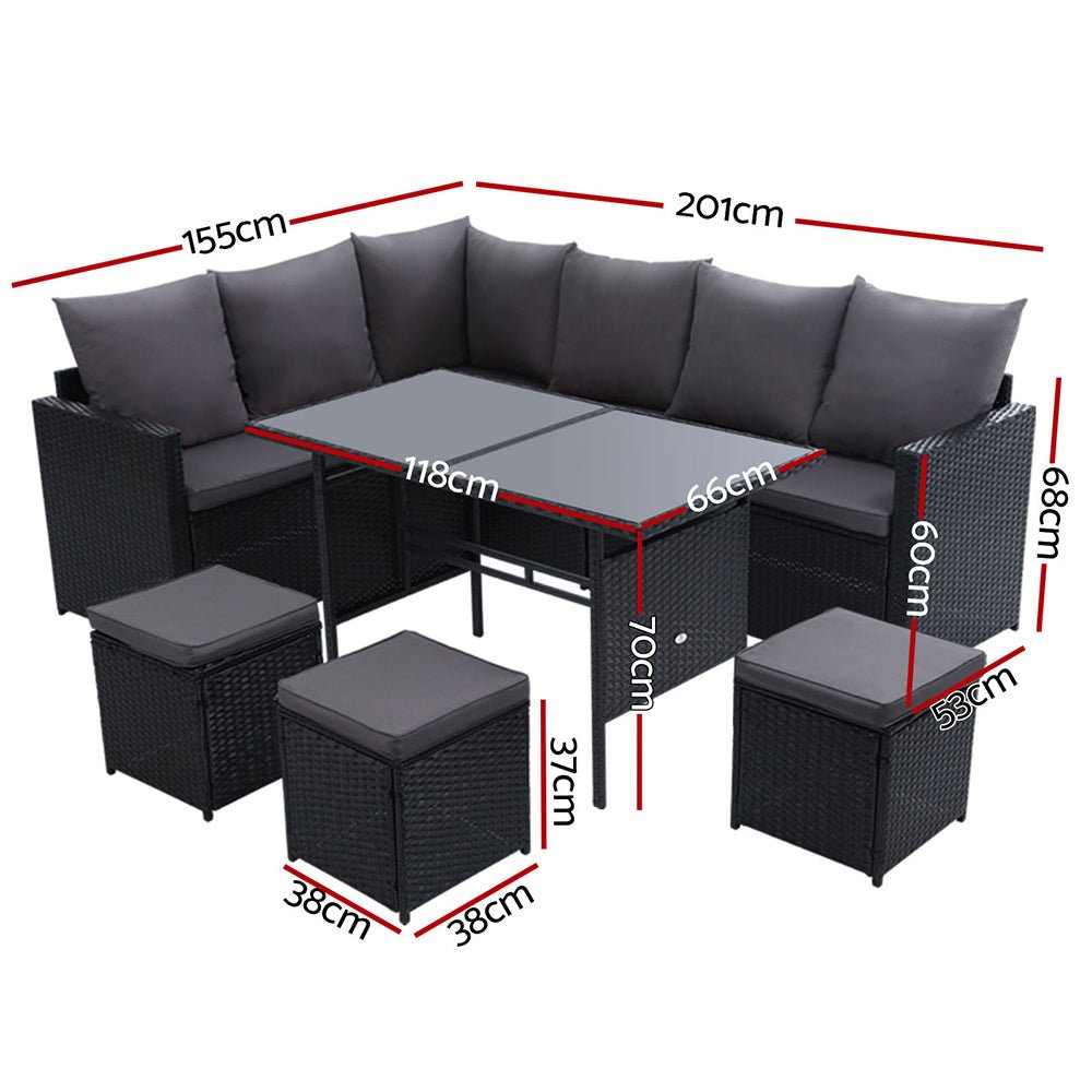 Large 9 Piece Family Dining Setting