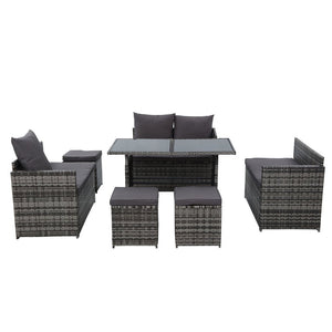 Outdoor Dining Setting Sofa - Large 9 Seater