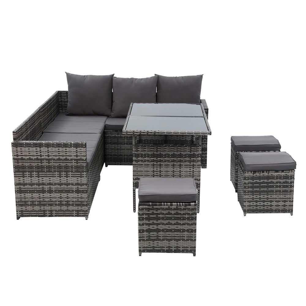 Outdoor Dining Setting Sofa - Large 9 Seater