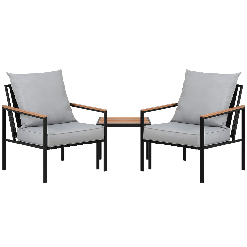 3-Piece Outdoor Furniture Lounge Bistro Set for Patio