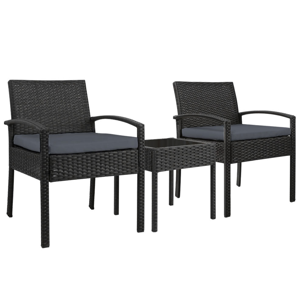 3-piece Outdoor Furniture Set - Black