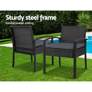 3-piece Outdoor Furniture Set - Black