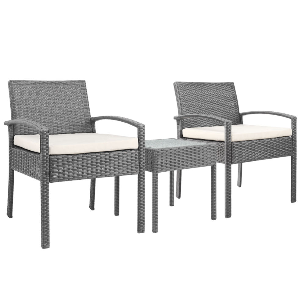 Grey 3-piece Outdoor Furniture Set