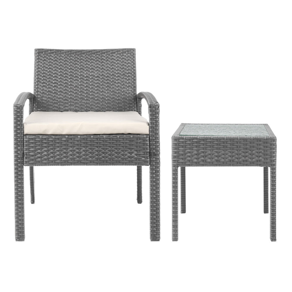 Grey 3-piece Outdoor Furniture Set