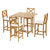 Gardeon 5pcs Outdoor Bar Table 4 Seater Stools Bistro Set | Patio Acacia Wood Bar Furniture