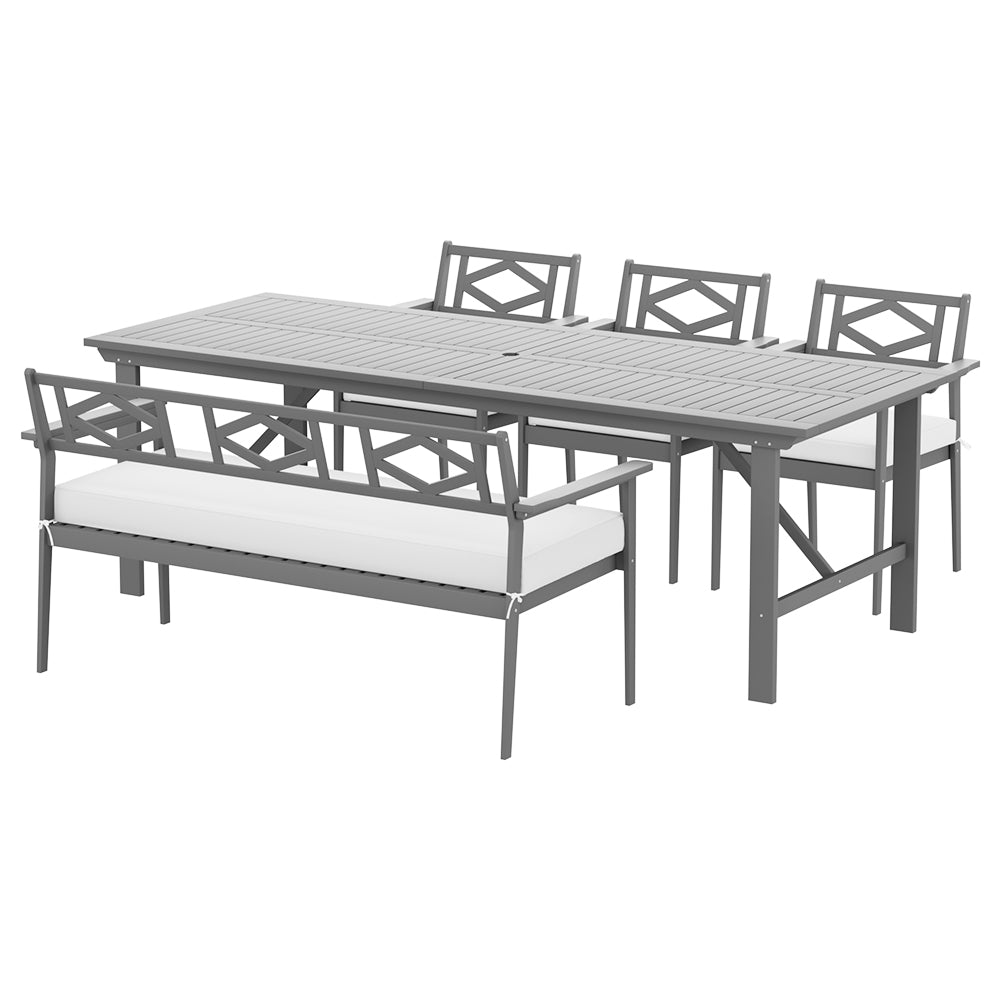 Gardeon 5pcs Outdoor Furniture Dining Set Chair Table | Patio Acacia Wood 6 Seater