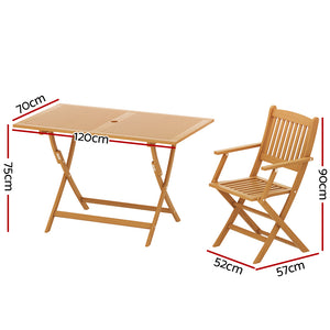 Gardeon 7PCS Outdoor Dining Set | 6-Seater Wood Garden Chairs and Table