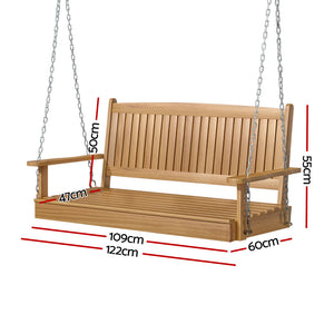 Gardeon Porch Swing Chair | 2 Seat Teak Wooden Bench