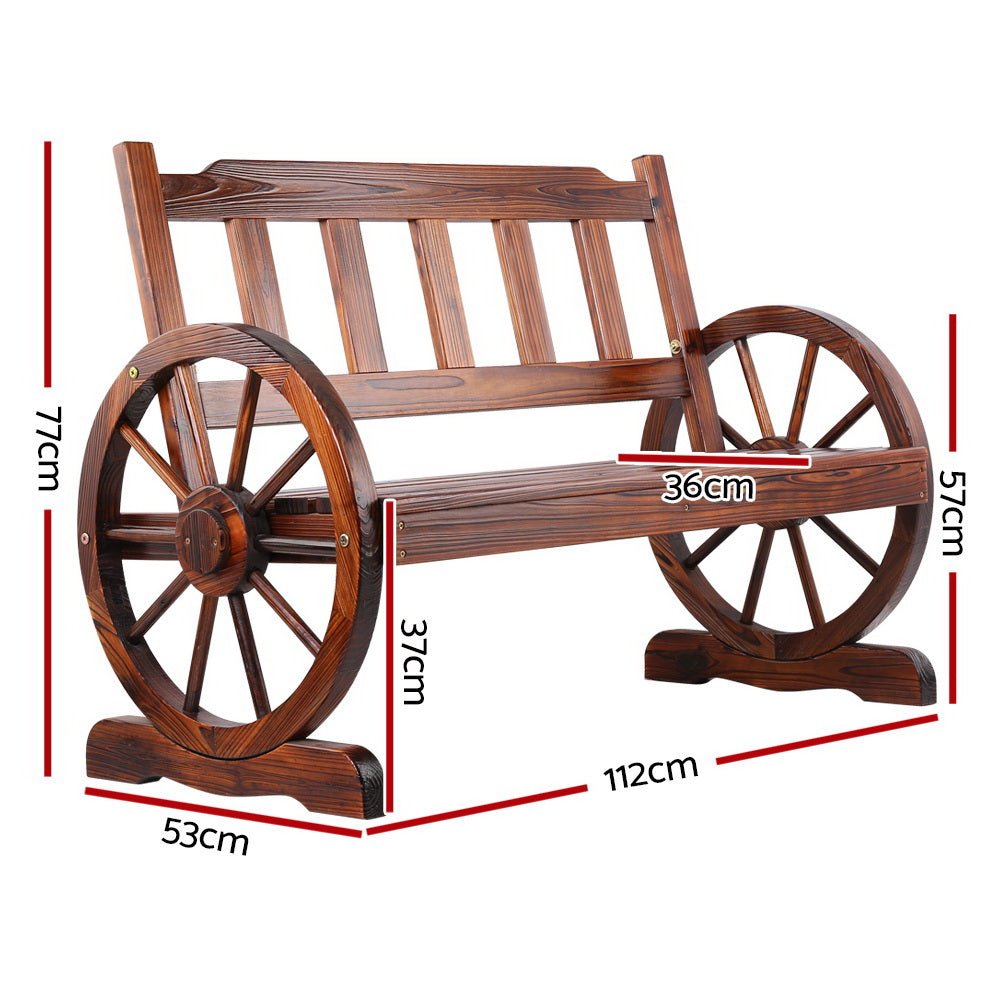 Wooden Wagon Outdoor Bench