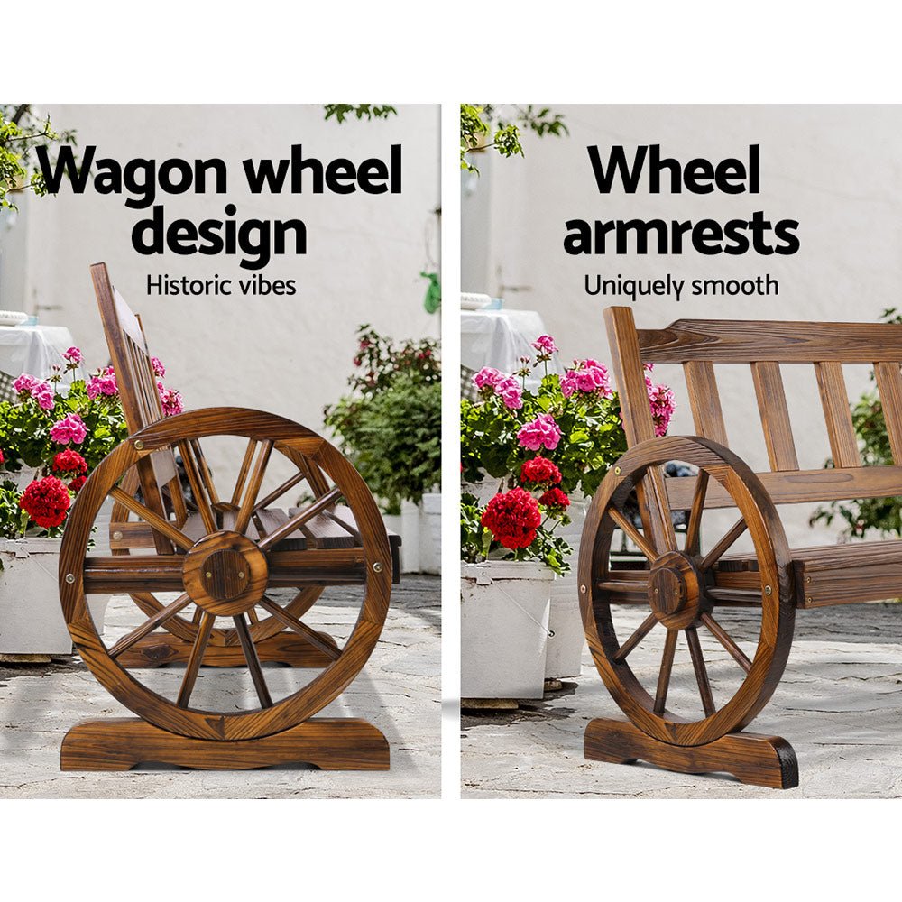 Wooden Wagon Outdoor Bench