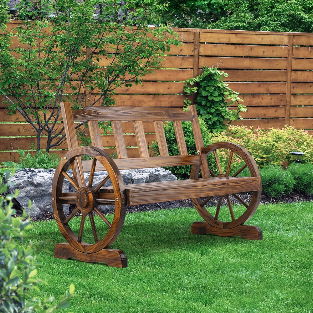 Wooden Wagon Outdoor Bench