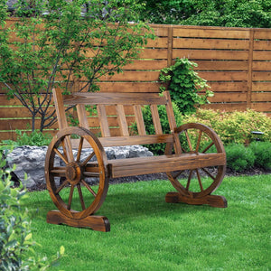 Wooden Wagon Outdoor Bench
