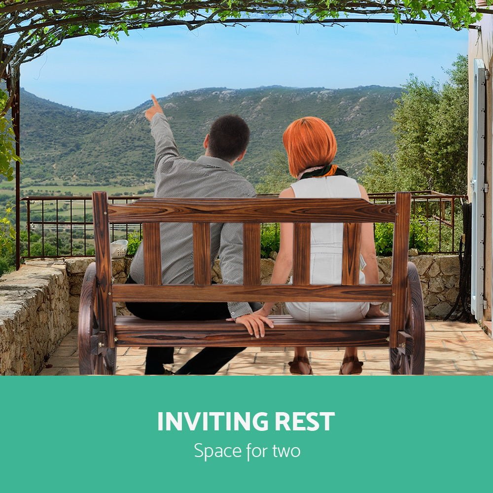 Wooden Wagon Outdoor Bench