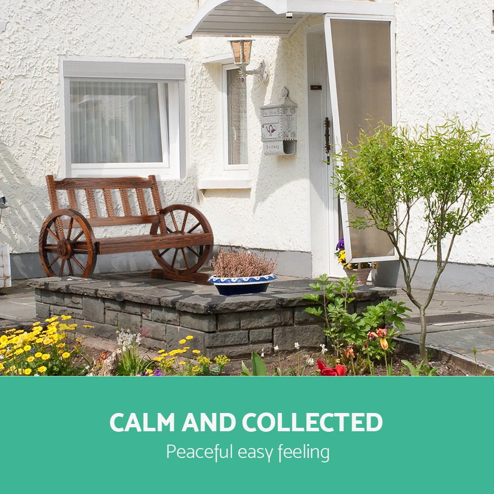 Wooden Wagon Outdoor Bench