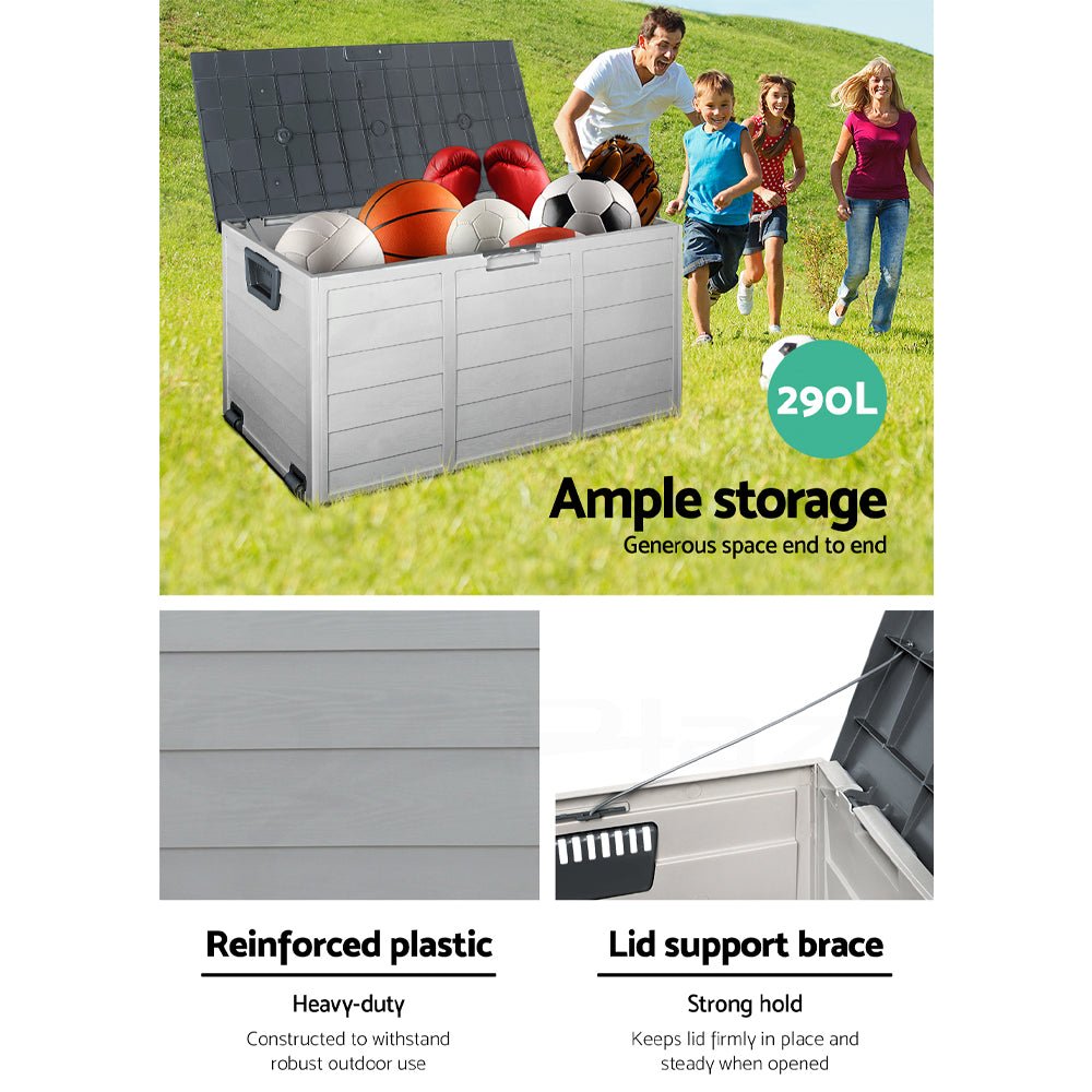 290L Grey Outdoor Storage Box