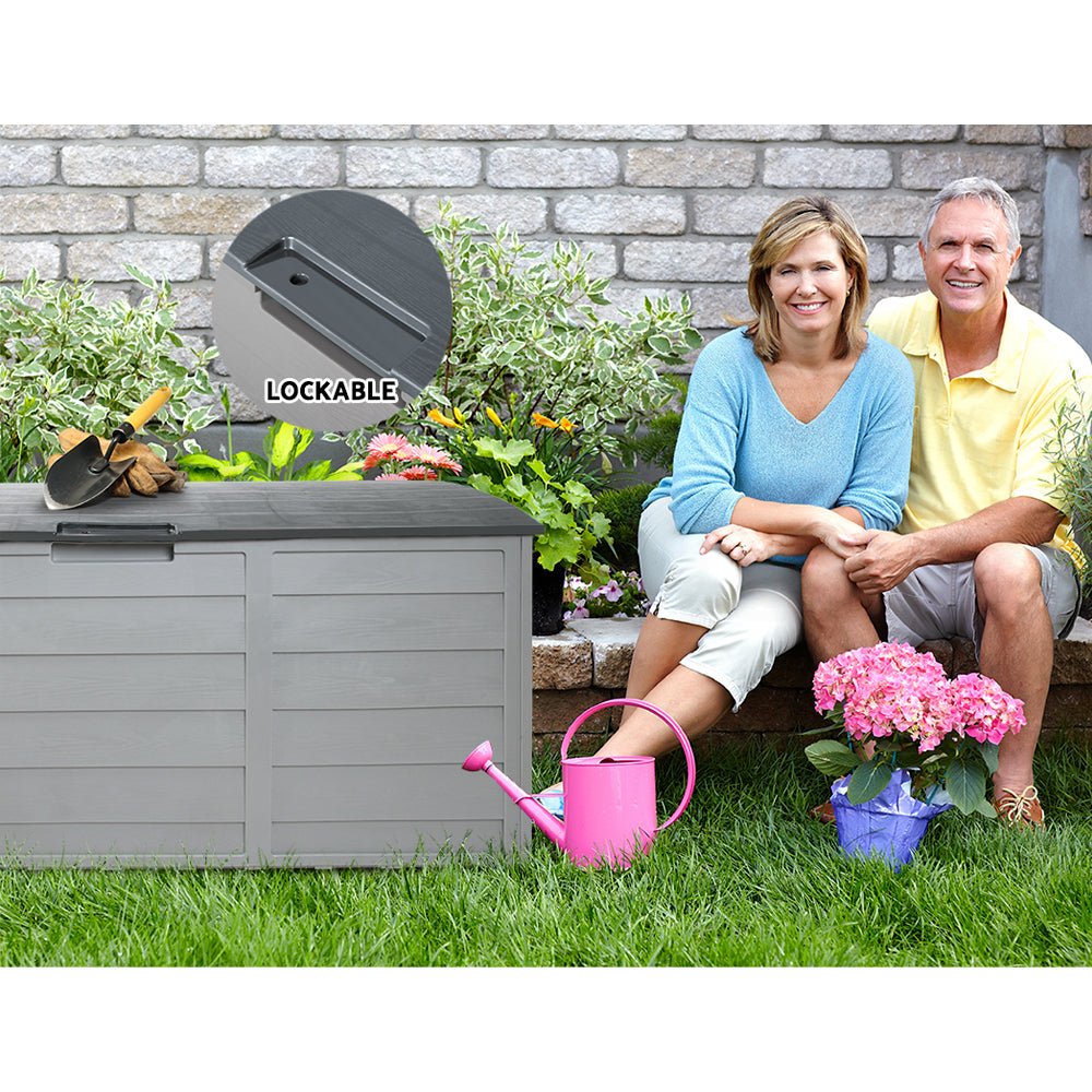 290L Grey Outdoor Storage Box