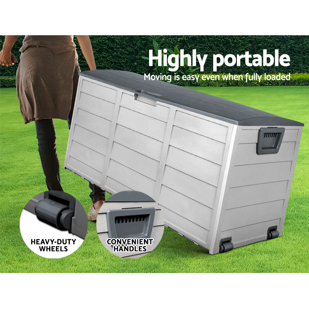 290L Grey Outdoor Storage Box