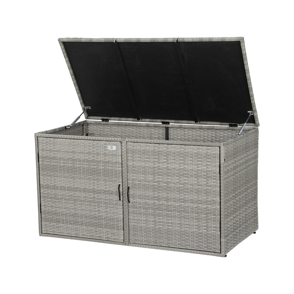 Wicker Outdoor Storage Cabinet Box with Shelf