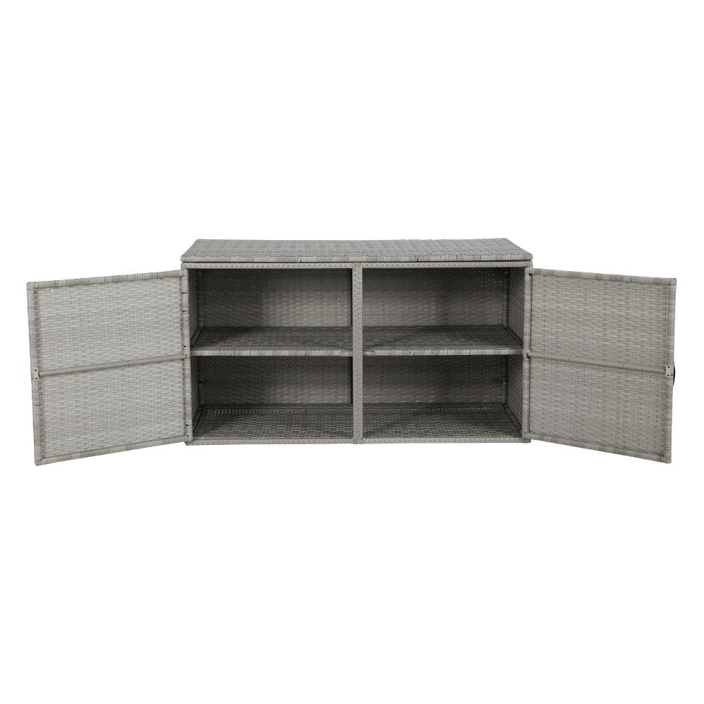 Wicker Outdoor Storage Cabinet Box with Shelf
