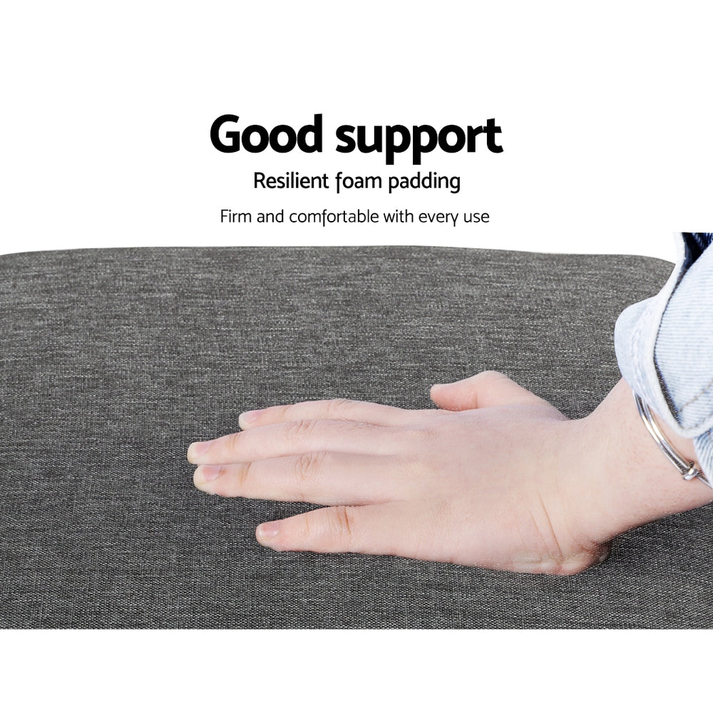 Artiss Grey Fabric Ottoman Footstool