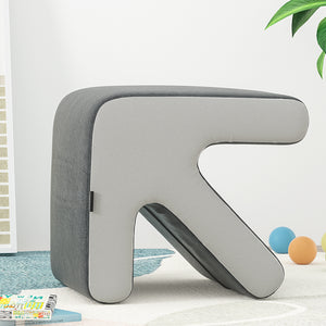 Artiss Grey Fabric Ottoman Footstool