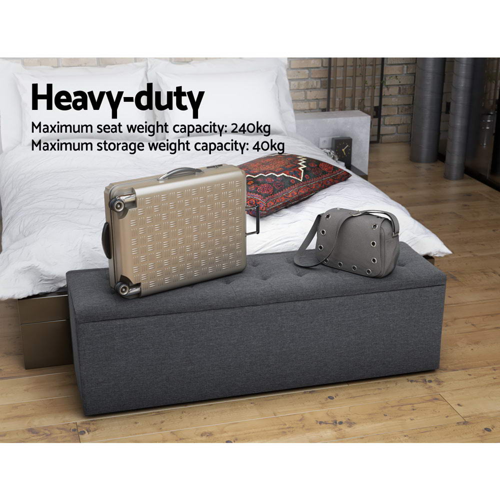 Grey Storage Ottoman / Indoor Storage Box