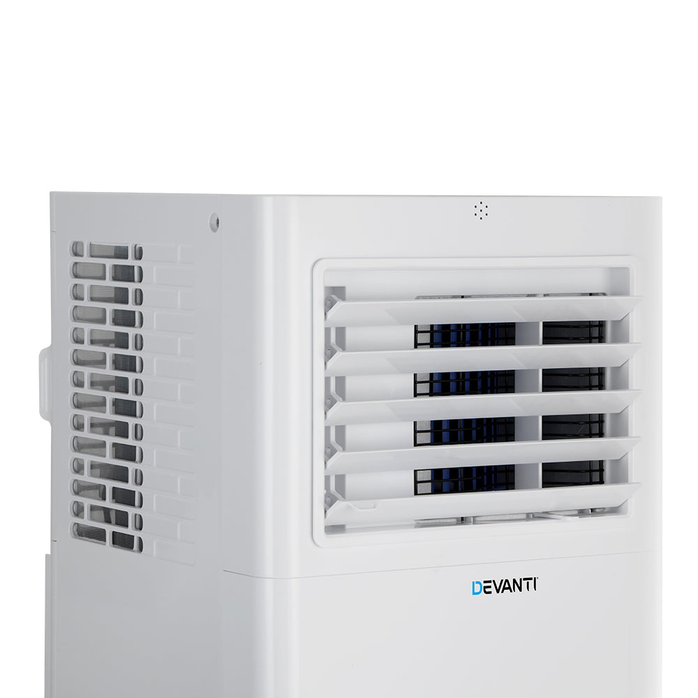Devanti Portable Air Conditioner | 7000BTU Cooling, Mobile Fan Cooler, Dehumidifier