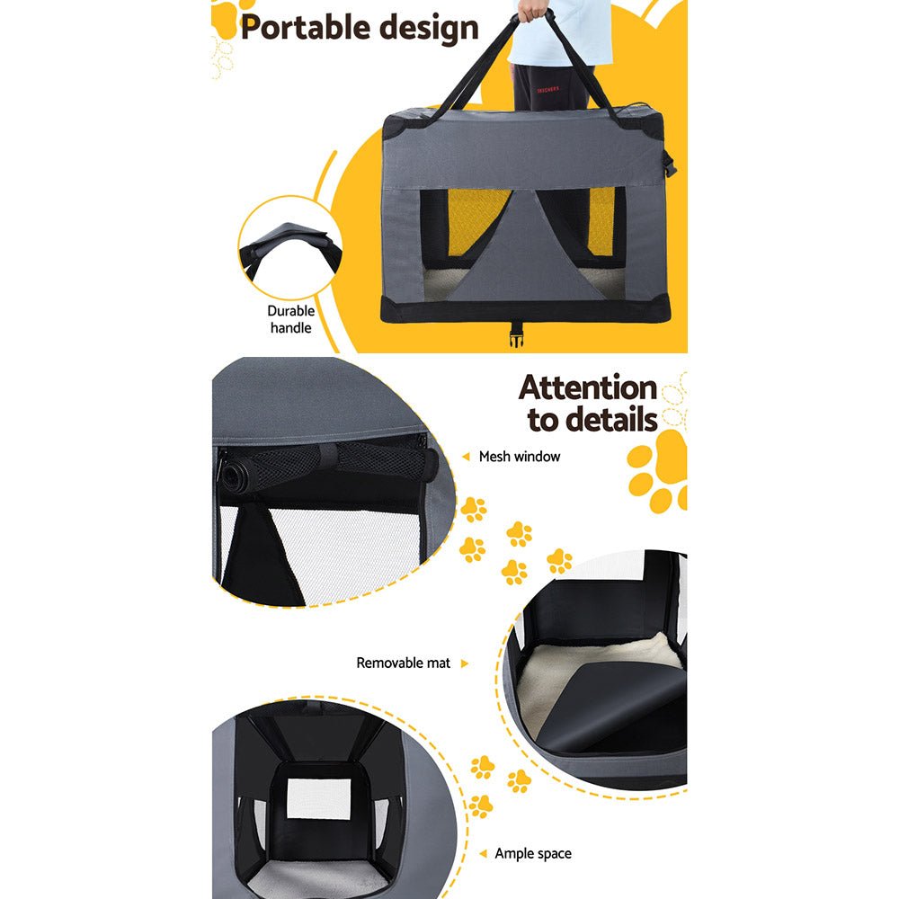 i.Pet Pet Carrier Soft Crate Dog Cat Travel Portable Cage Kennel Foldable Car XL - The Hippie House