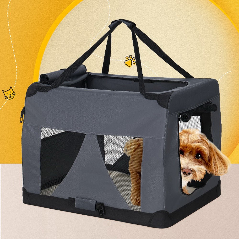 i.Pet Pet Carrier Soft Crate Dog Cat Travel Portable Cage Kennel Foldable Car XL - The Hippie House