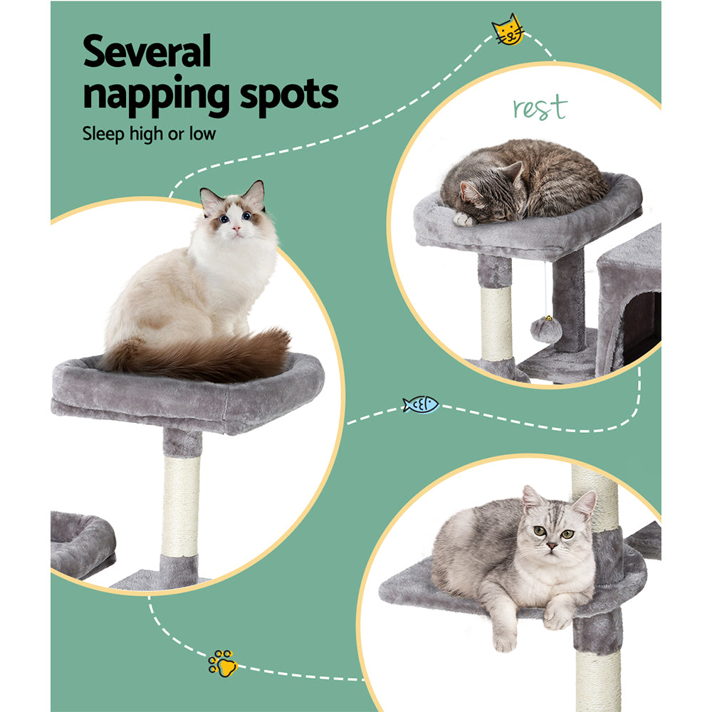 i.Pet Cat Tree Tower 103cm | Wood Scratching Post & Condo