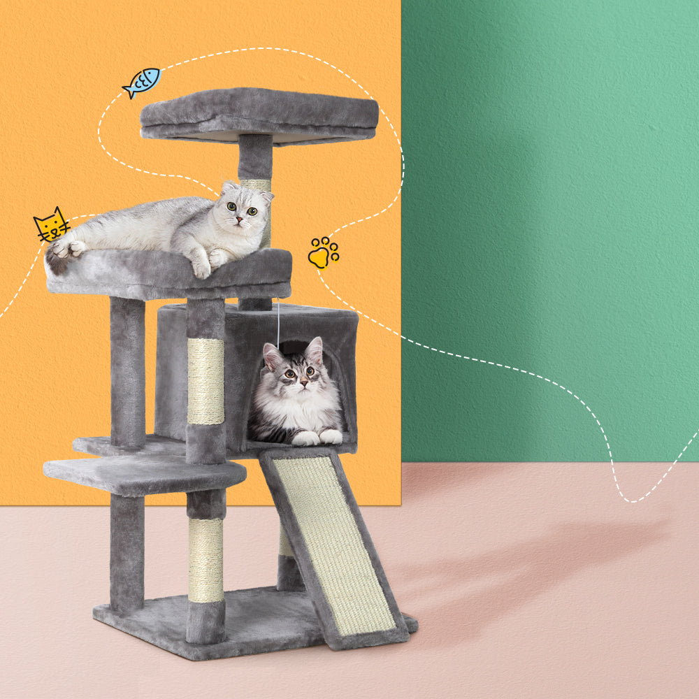 i.Pet Cat Tree Tower 103cm | Wood Scratching Post & Condo