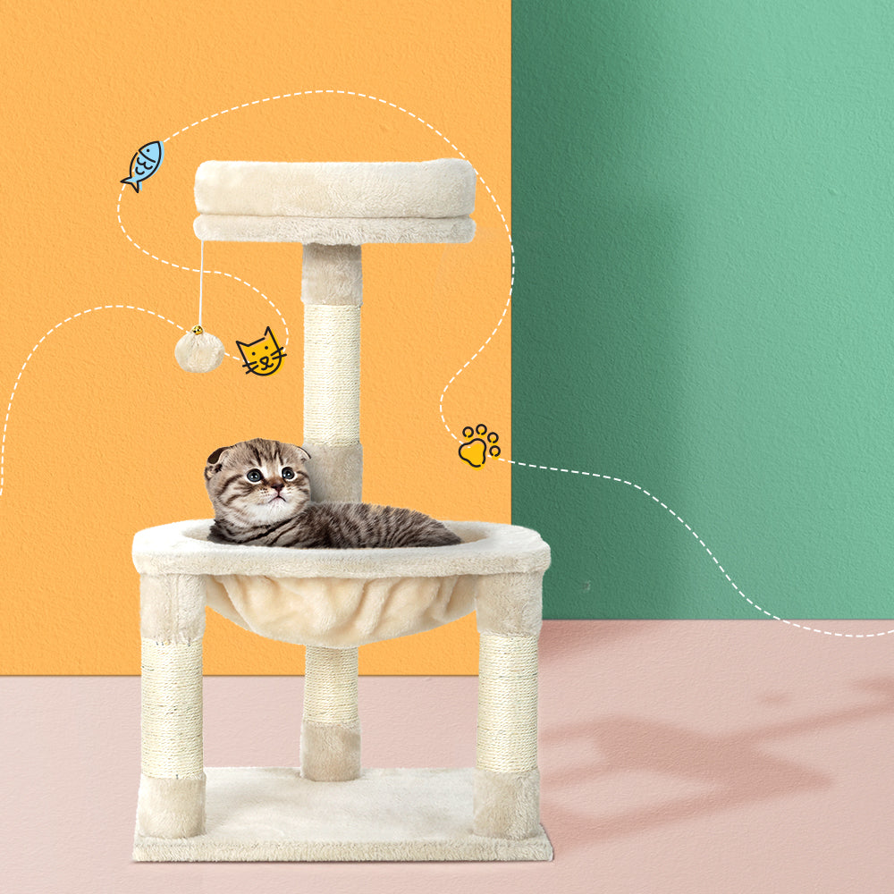 i.Pet Cat Tree Tower Scratching Post - Wood Condo House Bed Toys, 69cm