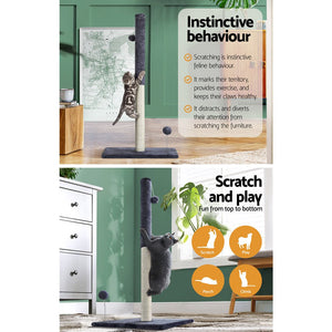 i.Pet Cat Tree Scratching Post Scratcher Tower Condo House Hanging toys Grey 105cm