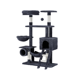 i.Pet 144cm Cat Tree Scratching Post | Tower Scratcher with Wood Condo Toys and Bed