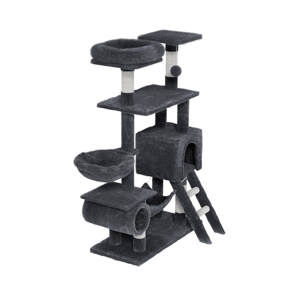 i.Pet 144cm Cat Tree Scratching Post | Tower Scratcher with Wood Condo Toys and Bed