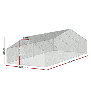 i.Pet Large Walk-In Chicken Coop | Rabbit Hutch with Cover | 8m x 3m x 2m