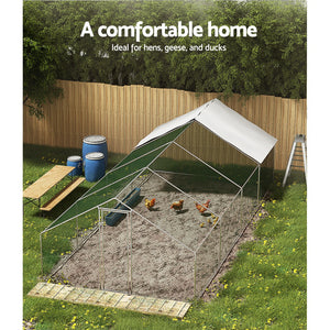 i.Pet Large Walk-In Chicken Coop | Rabbit Hutch with Cover | 8m x 3m x 2m