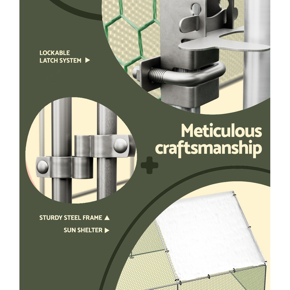 i.Pet Large Walk-In Chicken Coop | Rabbit Hutch with Cover | 8m x 3m x 2m