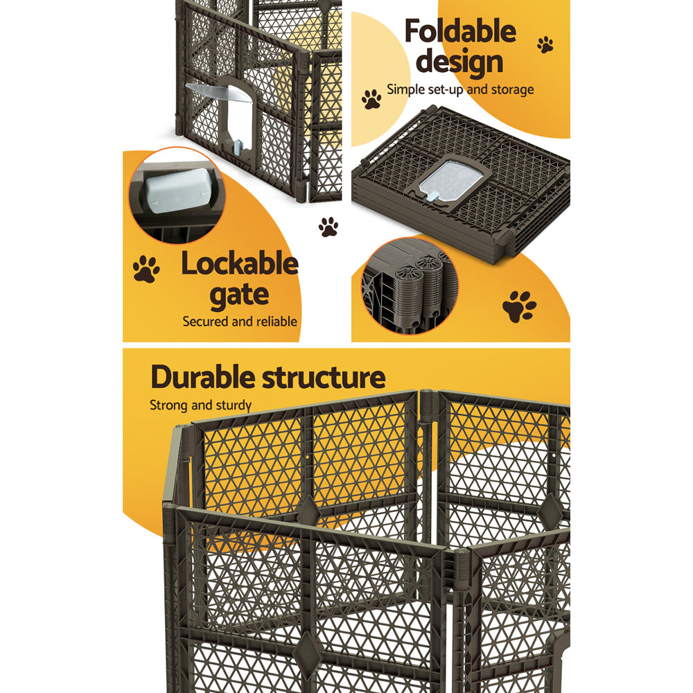 i.Pet Pet Dog Playpen Enclosure - 6 Panel Foldable Puppy Cage | Plastic Play Pen