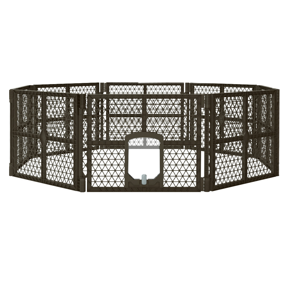 i.Pet Pet Dog Playpen Enclosure - 8 Panel Fence Puppy Cage | Foldable Plastic Play Pen