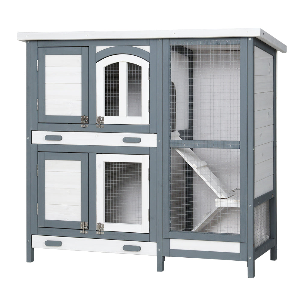 i.Pet Rabbit Hutch Large Chicken Coop Wooden House Run Cage | Pet Bunny Guinea Pig