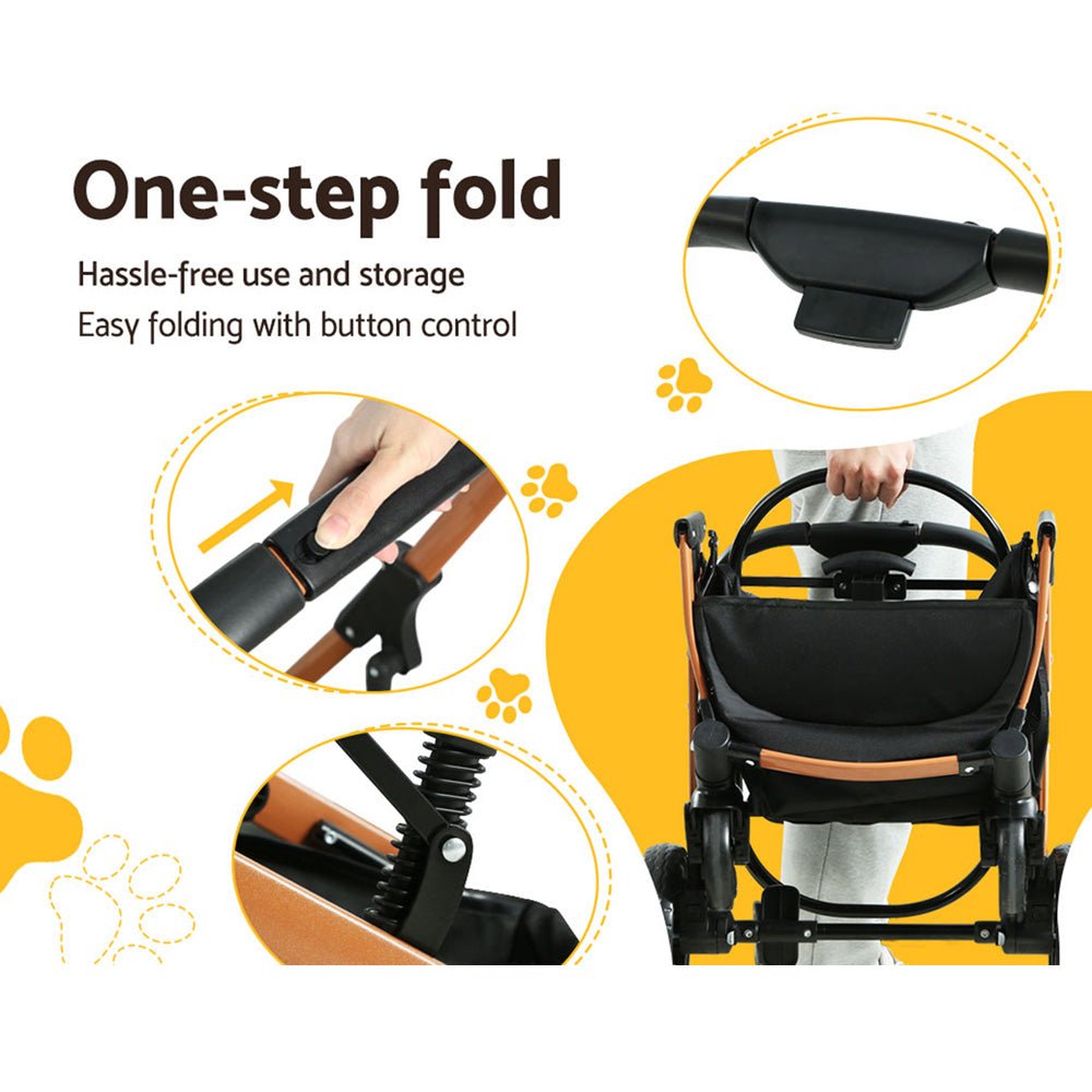 Pet Stroller | i.Pet | Dog Pram | Large Cat Carrier | Travel Pushchair | Foldable | 4 Wheels