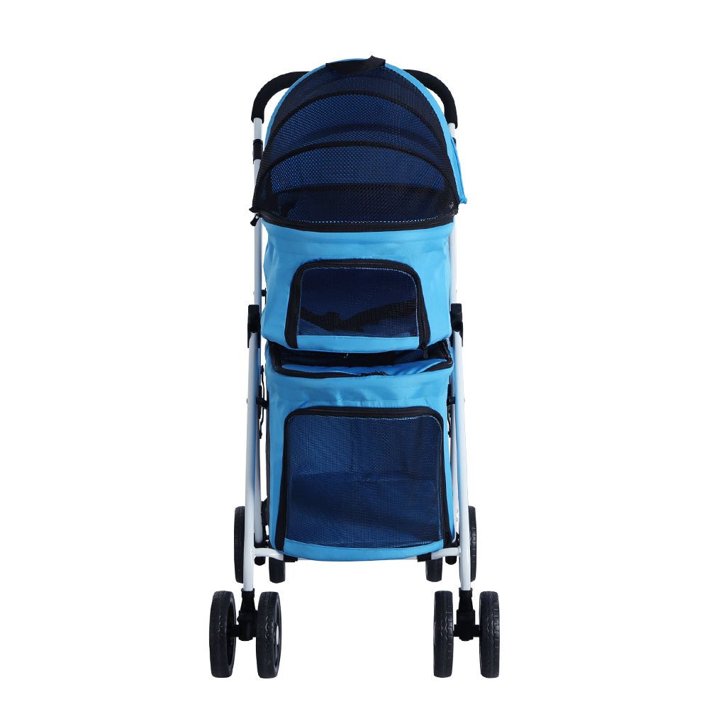 Pet Stroller | i.Pet Large Dog Pram Cat Carrier 4 Wheels Foldable Double