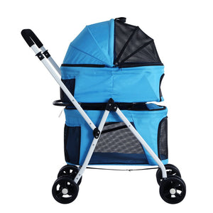 Pet Stroller | i.Pet Large Dog Pram Cat Carrier 4 Wheels Foldable Double