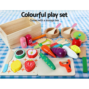 Keezi Kids Pink Wooden Kitchen Pretend Play Sets | Cooking Food Toys