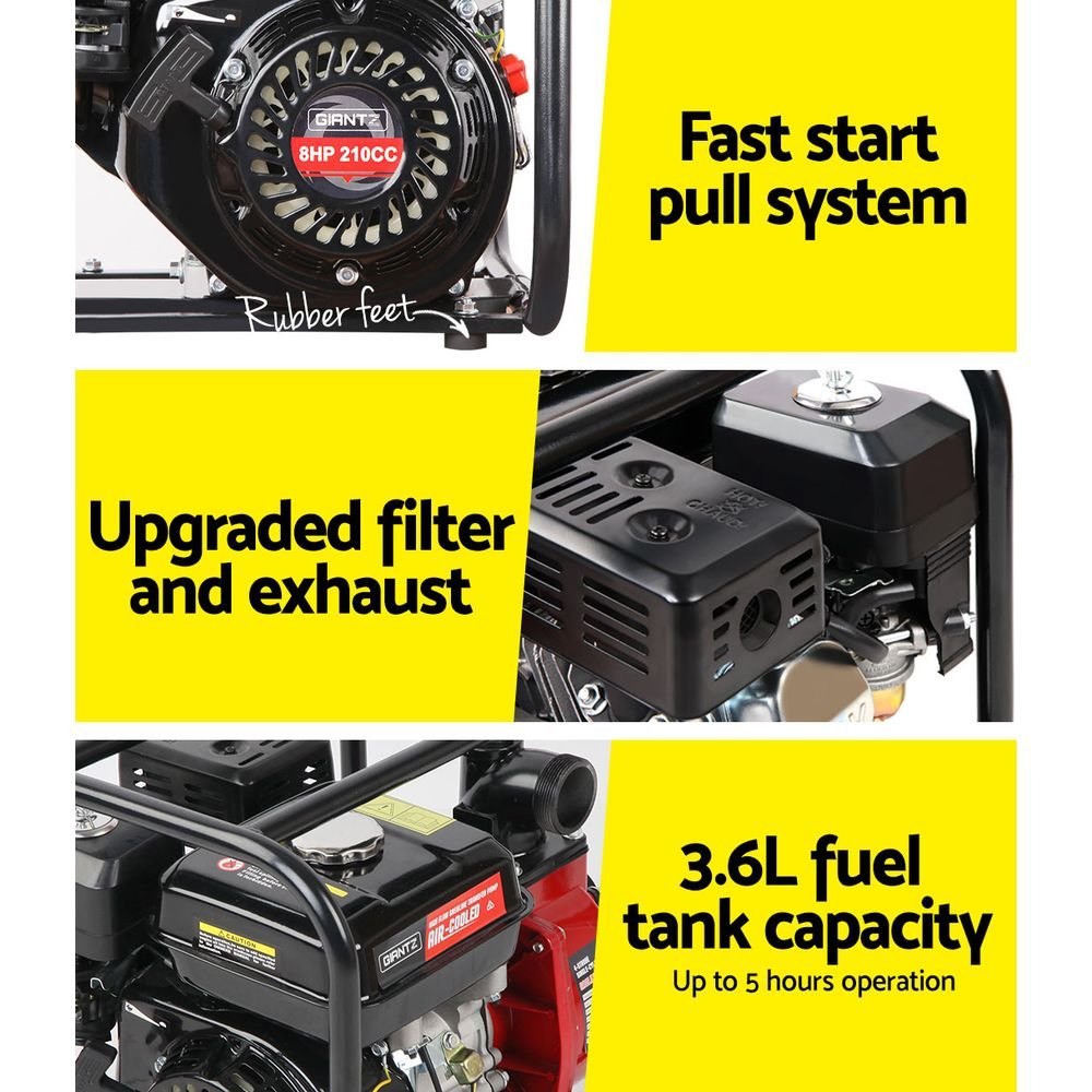 Giantz 2inch High Flow Petrol Water Pump - 30,000 L/h