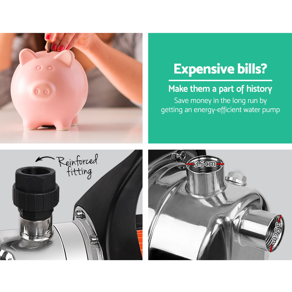 Giantz 800W High Pressure Garden Water Pump with Auto Controller - 54L/min - 40m Head