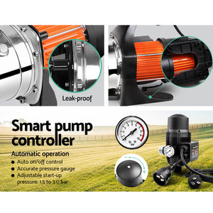 Giantz 800W High Pressure Garden Water Pump with Auto Controller - 54L/min - 40m Head