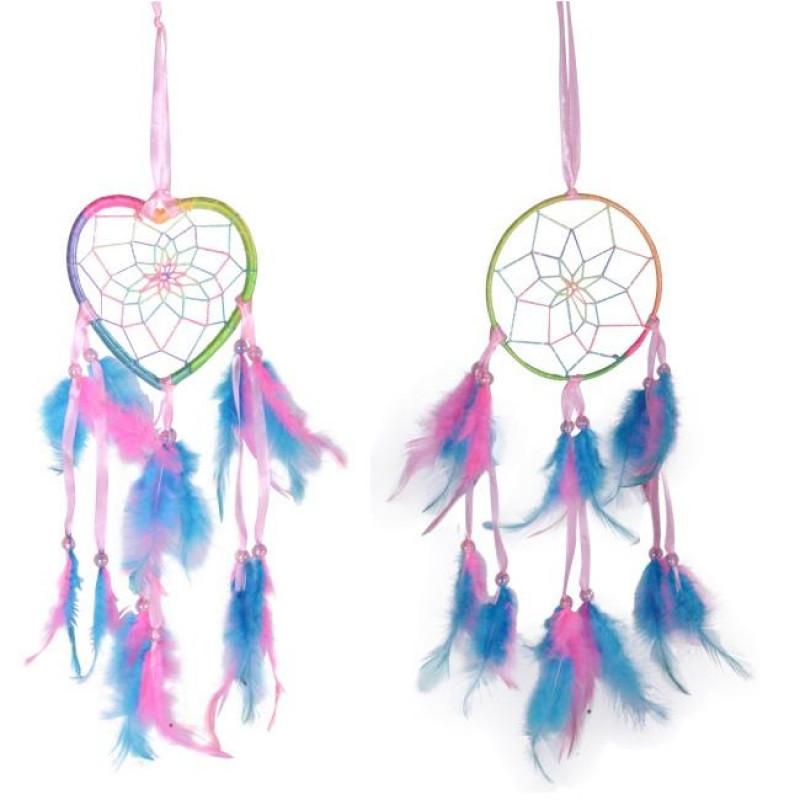 Pink And Aqua Dream Catchers - Heart / Peace