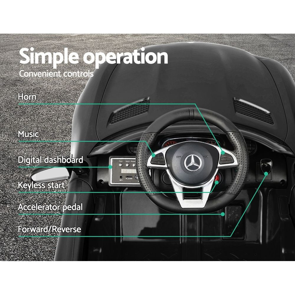 Kids Ride On Car MercedesBenz AMG GT R Electric Black - The Hippie House